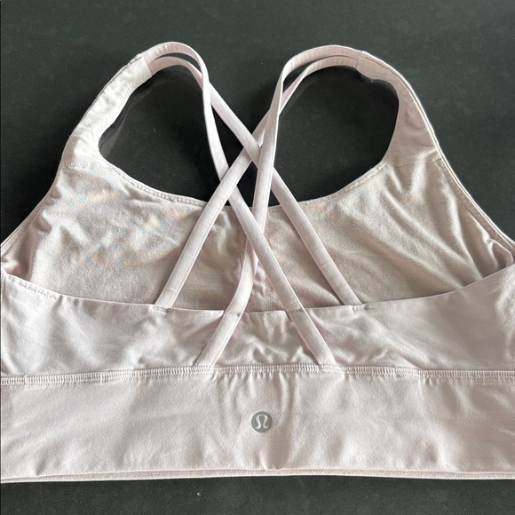 Pink Lululemon Energy Longline Bra with criss-cross back straps & removable pads - Picture 5 of 9